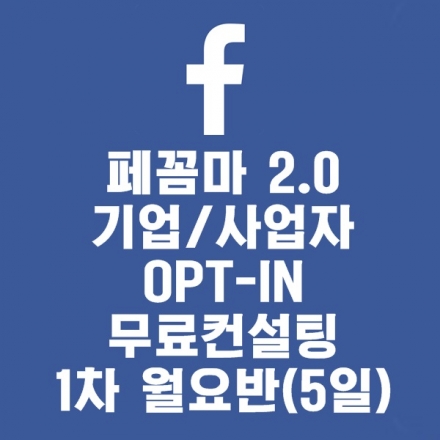 페이스북마케팅 페꼼마 2.0 기업 OPT-IN 분석 SHEET 컨설팅 1차 월요반(5일)