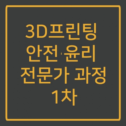 3D프린팅 안전.윤리 전문가 과정 1차