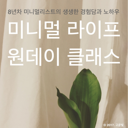 인생을 변화시키는 '미니멀 라이프' 원데이 클래스 (8년차 미니멀리스트의 생생한 노하우)