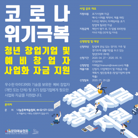 코로나 위기극복 청년 창업기업 및 예비 창업자 사업화 자금 지원