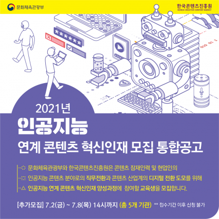 2021년 인공지능 연계 콘텐츠 혁신인재 모집
