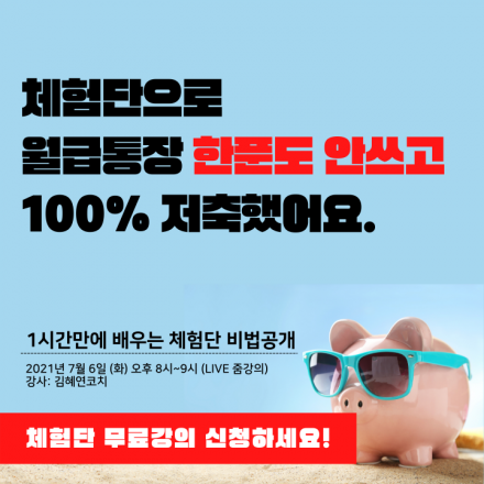 체험단으로 월급통장 한푼도 안쓰고 100% 저축했어요