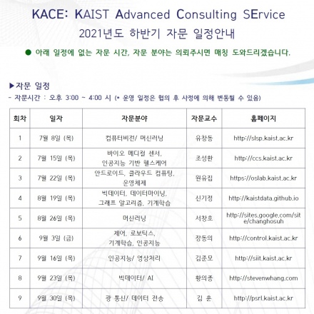 [KAIST][성남시내 기업만 신청 가능] KACE온라인 자문