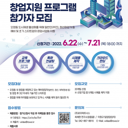 2022년 오정동 도시재생뉴딜사업 창업지원 프로그램
