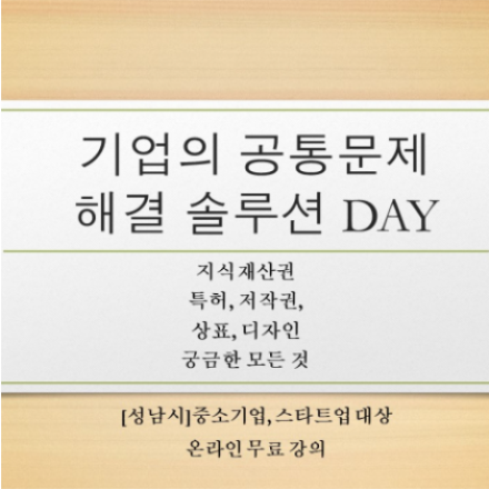 [성남특허은행] 2022 기업의 지식재산권 공통문제 해결 솔루션 DAY