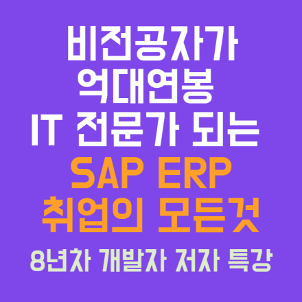 [무료]비전공자가 억대연봉 IT전문가 되는 SAP ERP 취업의 모든것 8년차 개발자 저자 특강