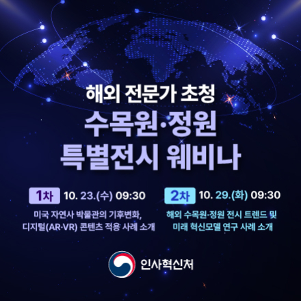 글로벌 인재 수요분야 '수목원 특별전시' 해외 전문가 초청 웨비나