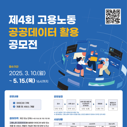 [추천공모전] 제4회 고용노동 공공데이터 활용 공모전(~5.15)