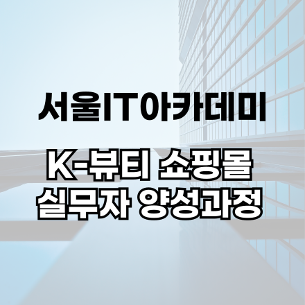 서울IT아카데미 홍대, [K-뷰티] 기획, BM, 물류, 국내, 글로벌 쇼핑몰(아마존, 큐텐, 쇼피, 네이버, 쿠팡) 실무자 양성과정