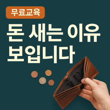 [무료교육] 30분 안에 '돈 새는 이유'가 보입니다 (1:1 점검)