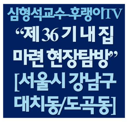 심형석교수(후랭이TV)와 함께 하는 <제36기 내집마련 현장탐방>(강남구 대치동/도곡동)