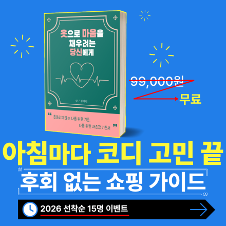 옷 기준 없이 사면 평생 후회합니다. 99,000원 가이드북 무료 배포