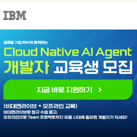 [IBM] AI Agent 백앤드 개발자 (4기) 비대면라이브+오프라인