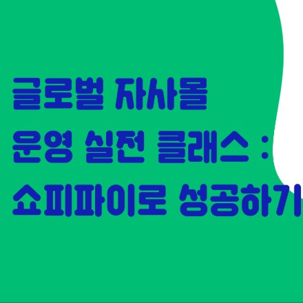 글로벌 자사몰 운영 실전 클래스 : 쇼피파이로 성공하기 (~5/29, 선착순)