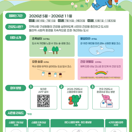 2026 건강도시 스탬프투어 "도시에서 건강을 만나다" 시즌1