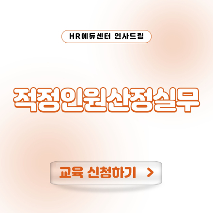 [중소기업 교육비 30,000원]  적정인원산정실무