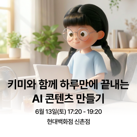 6/13(토) 무료 AI 툴로 만드는 이미지·영상 | 현대백화점 신촌점
