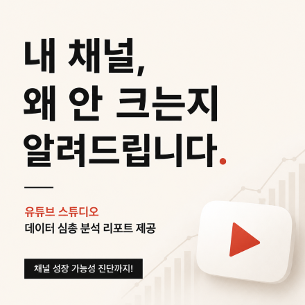 내 채널, 왜 안크는지 알려드립니다. (유튜브 스튜디오 데이터 심층 분석 리포트 제공)